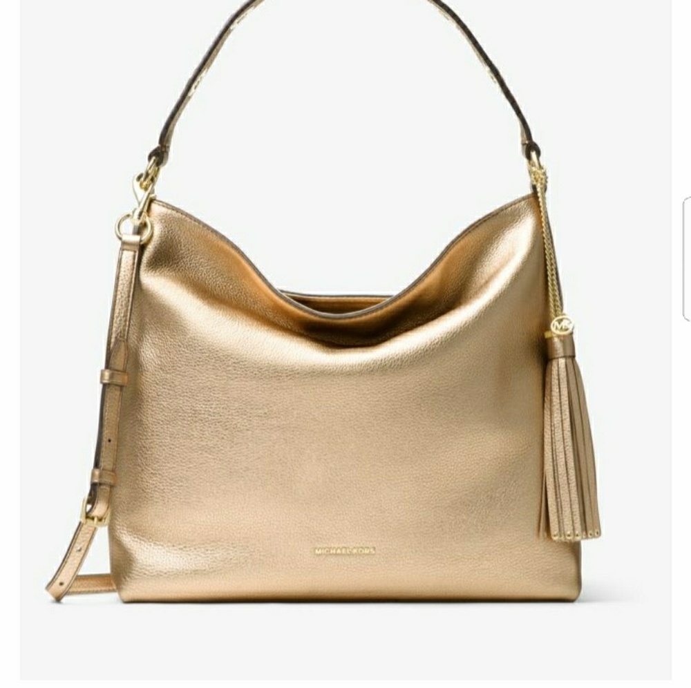 NEW!  MK Brooklyn Metallic Leather Shoulder Bag